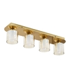 Sylvia 4 Light Bathroom Ceiling Spotlight Bar with Champagne Shades - Satin Brass