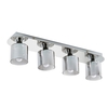 Sylvia 4 Light Bathroom Ceiling Spotlight Bar with Smoked Shades - Chrome