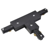 T Shaped Connector for Single Circuit Mains Track - Black