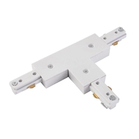T Shaped Connector for Single Circuit Mains Track - White