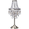 Table Lamp with Crystal Effect Droplet Shade 1 Light Antique Brass
