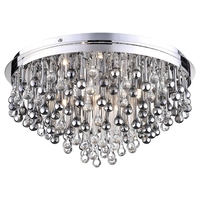 Teardrop Crystal Flush Ceiling Light - Chrome