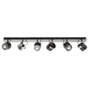Telford Ceiling Spotlight Bar with 6 Adjustable Heads - Black Chrome