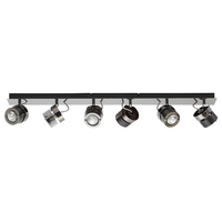 Telford Ceiling Spotlight Bar with 6 Adjustable Heads - Black Chrome