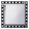 Thick and Thin Square Mirror with Rectangular Tiles - Black & Silver