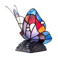 Tiffany by Tiff 1 Light Butterfly Table Lamp - Blue and Black