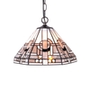 Tiffany by Tiff 2 Light 30cm Art Deco Ceiling Pendant - Antique Brass