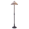 Tiffany by Tiff 2 Light 40cm Art Deco Floor Lamp - Antique Brass