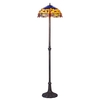 Tiffany by Tiff 2 Light 40cm Dragonfly Floor Lamp - Antique Brass