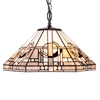 Tiffany by Tiff 3 Light 40cm Art Deco Ceiling Pendant - Antique Brass