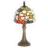 Tiffany Floral 8 Inch Table Lamp With Multi Coloured Shade - Antique Brass