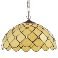 Tiffany Jewel 16 Inch Ceiling Pendant with Shade - Honey
