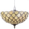 Tiffany Light Shade - Easy to Fit Deep Dish Ceiling or Lamp Shade - Honey