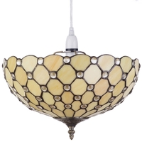 Tiffany Light Shade - Easy to Fit Deep Dish Ceiling or Lamp Shade - Honey