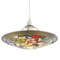 Tiffany Light Shade - Floral Easy to Fit - Multi Coloured
