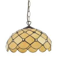 Tiffany Pendant Ceiling Light with Shade - Jewel 12 Inch Honey