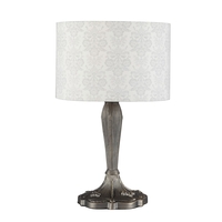 Tiffany Style Table Lamp with Grey Shade - Antique Brass