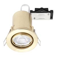 Tilt Fire Rated Recessed GU10 Downlight with LED Bulb - Brushed Brass