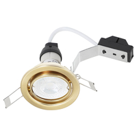 Tilt Recessed GU10 Downlight with LED Bulb - Brushed Brass