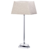 Tours 1 Light Table Lamp with Natural Colour Shade - Chrome