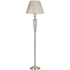 Traditional Floor Lamp with Natural Coloured Shade - 1 Light Antique Brass