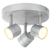 Travis Die Cast Ribbed LED Triple Spotlight Plate - Silver