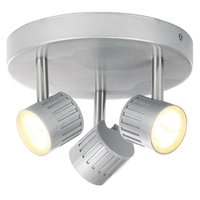 Travis Die Cast Ribbed LED Triple Spotlight Plate - Silver