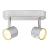 Travis Die Cast Ribbed LED Twin Spotlight Bar - Silver
