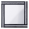 Triple Bar Square Mirror with Crystal Effect Glass - Black & Silver