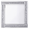 Triple Bar Square Mirror with Crystal Effect Glass - Silver