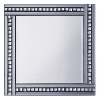 Triple Bar Square Mirror with Crystal Effect Glass - Smoke & Silver