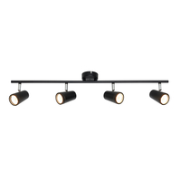 Trisha 4 Light Bathroom Ceiling Spotlight Bar - Black