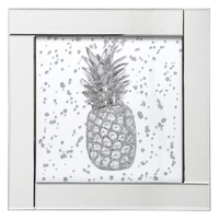 Tropical Pineapple Mirrored Picture Frame - Silver