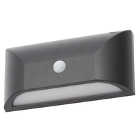 Truro Outdoor LED Rectangular Wall Light with PIR Sensor - Black