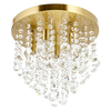 Turin 6 Light Semi Flush Circular Bathroom Ceiling Light - Satin Brass