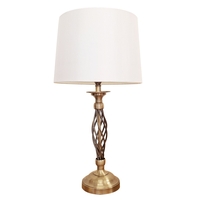 Twisted Base Ivory Style Table Lamp - Antique Brass