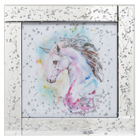 Unicorn Mirrored Picture Frame - Silver