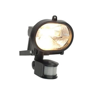 Vanguard Outdoor 120 Watt Large Round Security Wall Light With PIR Sensor - Black