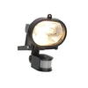 Vanguard Outdoor 120 Watt Large Round Security Wall Light With PIR Sensor - Black