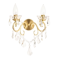 Vara 2 Light Wall Light - Satin Brass