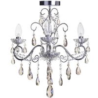 Vara 3 Light Bathroom Chandelier with Champagne Crystals - Chrome