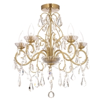 Vara 5 Light Bathroom Chandelier - Satin Brass