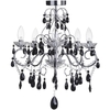 Vara 5 Light Bathroom Chandelier with Black Crystals - Chrome