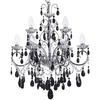 Vara 9 Light Bathroom Chandelier with Black Crystals - Chrome