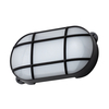 Vega 15 Watt LED Oval Grid Outdoor Bulkhead Light - Black