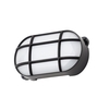 Vega 8 Watt LED Oval Grid Outdoor Bulkhead Light - Black