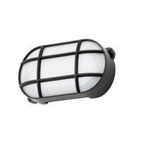 Vega 8 Watt LED Oval Grid Outdoor Bulkhead Light - Black