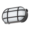 Vega 8 Watt LED Oval Grid Outdoor Bulkhead Light - Black