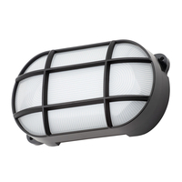 Vega 8 Watt LED Oval Grid Outdoor Bulkhead Light - Black