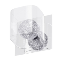 Verona 1 Light Wire Globe with Glass Shade Wall Light - Chrome